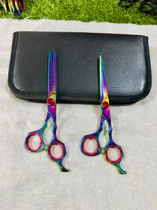 Multi Stainless Steel Professional Salon Hair Scissors 6.0-Inch Blade Long Handle Right-Handed <b>Barber</b> Cutting Shears <b>Set</b> of 2Pcs - Product Image 6