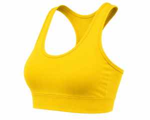 Women's <b>Yellow</b> High Support Racerback Sports <b>Bra</b> Scoop Neck Breathable Quick Dry Seamless Spandex/Polyester Activewear XL - Product Image 4