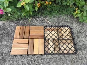 Azulejos de cubierta de Acacia 300*300mm azulejos de suelo entrelazados diseño tradicional suave impermeable para interior al aire libre hogar jardín - Product Image 3