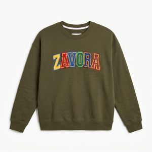 Vintage Style Acid Washed 100% Cotton Sweatshirt Multicolor Embroidery Design Crewneck Unisex Long Sleeve Hoodies - Product Image 2