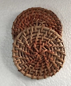 Natural Round 4 inch size Cane <b>Drink</b> <b>Coaster</b> Cane wood tea <b>coaster</b> For Home Office Table decoration At Wholesale Cheap Price - Product Image 6