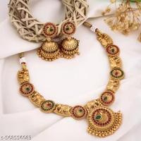 Nouveau LAXMI Ensemble collier ras-de-cou et boucles d'oreilles de luxe, style chrétien traditionnel, en laiton plaqué or rose, avec chaîne Figaro et motif ancre, pour femme