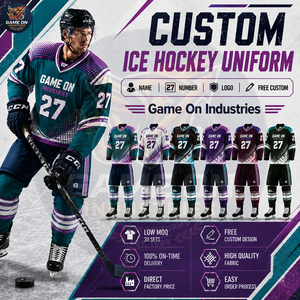 Quick Dry Team Wear Private Lable Lightweight Durable OEM ODM Breathable Long Sleeve Custom Sublimated Ice Hockey Uniform Sets - Product Image 2