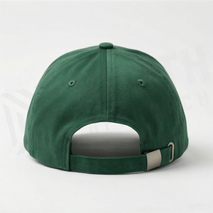 Gorra de Béisbol Verde de 6 Paneles con Logotipo Bordado en el Panel Frontal, Gorra Casual Unisex Ajustada, Color Sólido, Tela de Sarga, Talla Adulto - Product Image 2