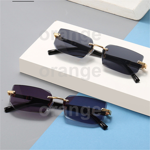Lunettes de soleil sans monture en métal pour femmes et hommes, tendance, couleurs bonbon, lunettes de soleil pour fêtes - Product Image 4
