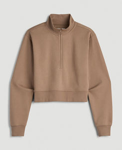 Sweat-shirts d'hiver pour femmes de haute qualité, taille XL, 100% coton molletonné respirant, col zippé, style streetwear, haut de gamme, respectueux de l'environnement - Product Image 5