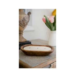 Recipiente de madera para velas, diseño personalizado, estilo veta de madera, para decoración del hogar. - Product Image 3