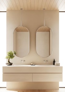 Espejo Ovalado con Marco de Metal Dorado, Decoración de Baño para Montar en el Techo, Espejo Decorativo Moderno - Product Image 3