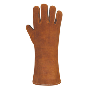 Guantes de soldadura de cuero de vaca de primera calidad con palma, pulgar, índice y anillo sin costuras, puño de seguridad antideslizante y resistente al calor - Product Image 2