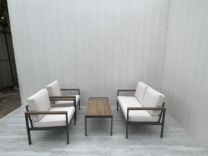 Ensemble de canapés d'extérieur en aluminium de haute qualité, design moderne et contemporain, avec coussins, pour mobilier de jardin et salon - Product Image 2