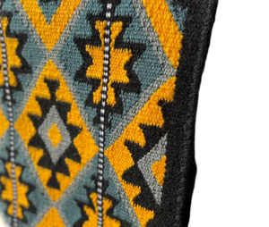 Tapis de selle Western en laine avec doublure en tissu mélangé de laine et coque en coton, motif zigzag marron-orange, style classique, personnalisable - Product Image 4