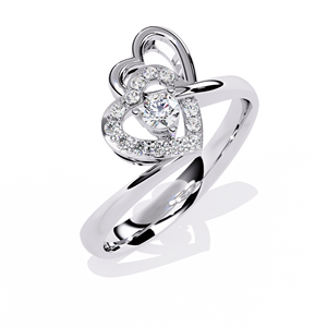 Anillo de oro macizo de 14k con diamante de corte redondo en forma de corazón para mujer, diseño de flor, para regalo, compromiso, aniversario, boda - Product Image 6