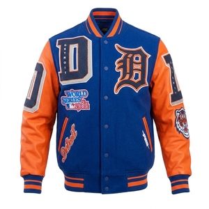 Chaqueta Varsity Personalizada al por Mayor, de Invierno, 100% Algodón, Forro Polar, Resistente al Viento, Doble Botonadura, con Bordado, Unisex, Estilo Urbano - Product Image 6