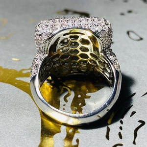 Luxury Style High End Hip Hop Silver Plated 925 Sterling Silver IGI Certified Moissanite Diamond Unisex <b>Ring</b> for Sale Available - Product Image 2