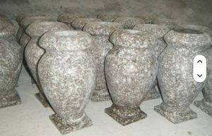Gray Marble Urn <b>Vase</b> Polished Stone Flower Jar <b>Memorial</b> Urn for Garden Monument Decor - Product Image 2
