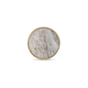 Shubham Handcrafted Carved <b>Gold</b> Stone <b>Cabinet</b> <b>Knob</b> White Drawer Pull with Florals Pattern Esmeralda Granite Brass - Product Image 1
