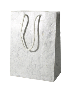 Sac personnalisé avec logo de designer imprimé, sac en papier recyclé fait à la main, imprimé batik argenté avec poignées en coton assorties - Product Image 3