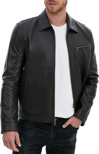 Blouson de motard en cuir véritable pour homme de haute qualité, fermeture éclair, logo personnalisé, élégant, hiver, OEM, vente en gros, nouvelle marque 2026 - Product Image 3