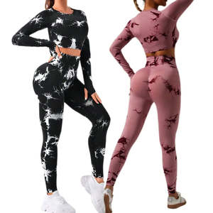 Pantalones de Yoga Tie-Dye Resistentes al Agachamiento – Leggings de Compresión Sin Costuras con Control de Abdomen para Mujer - Product Image 5