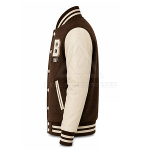 เสื้อแจ็คเก็ตแฟชั่น Letterman สำหรับผู้ชาย ปักลายได้ตามต้องการ ติดกระดุมหน้า ผ้าผสมขนสัตว์ สไตล์ลำลอง ขายส่งจำนวนมาก - Product Image 5