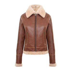 Veste en cuir d'agneau pour femmes, mode, vente en gros, manteau d'hiver de luxe, OEM ODM, meilleur prix fournisseur - Product Image 1