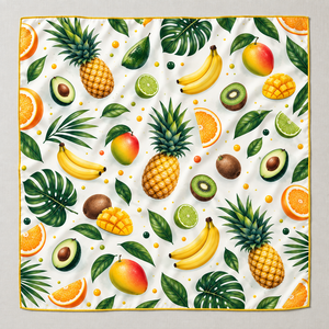 Custom <b>Printed</b> Vegetable <b>Scarf</b> Soft Lightweight Square Womens Headscarf Fashion Accessory OEM ODM Manufacturer Low MOQ - Product Image 3