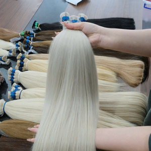 Human Hair Extensions Remy Bulk Blonde Super Drawn Cuticle Aligned Hair Braiding Raw Vietnamese - Product Image 4