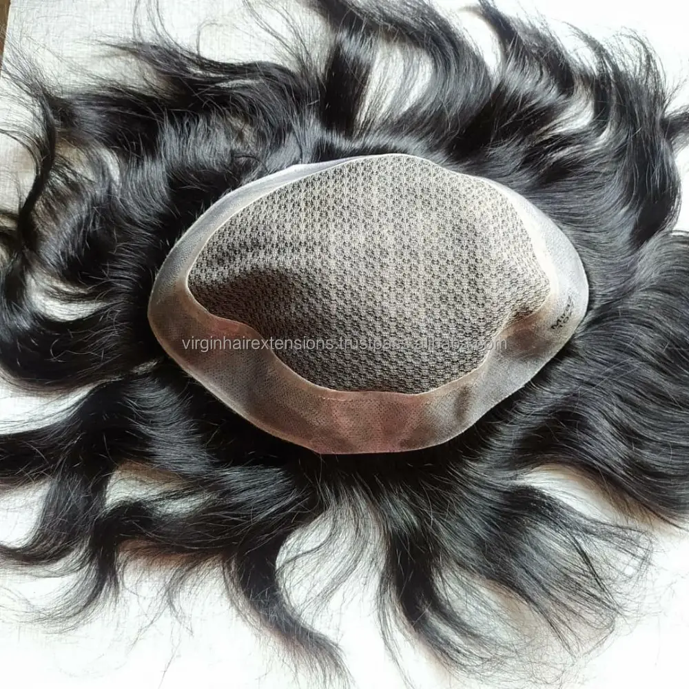 Peluquín de Mirage para hombres, cabello humano con base de seda, piezas de cabello