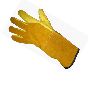 Gants de soudage en cuir blanc, longueur poignet, élastiques, style uni, usage quotidien, quatre saisons, blanc - Product Image 4