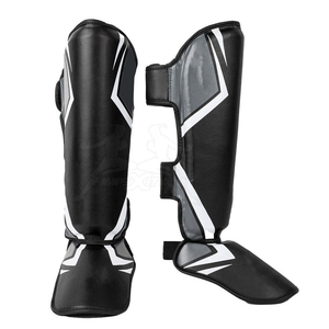Protections de tibia et coussinets d'entraînement Muay Thai en cuir et PU avec protection de base pour MMA et boxe, ajustement universel - Product Image 2