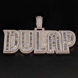 Colgante Personalizado de Plata de Ley 925 con Moissanita y Diamantes, Estilo Hip Hop, con Nombre, para Hombre - Product Image 2