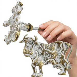 <b>Rustic</b> Cast Iron Cow Shape Eco-Friendly Multi-Function Cabinet Handle Knob for Kitchen Bathroom & Bedroom Furniture Decor - Product Image 3