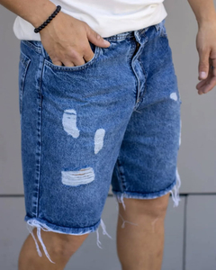 Pantalones Cortos de Mezclilla para Hombre, Moda Masculina al por Mayor, Verano, Desgastados, con Agujeros, Largos hasta la Rodilla, Casuales, Lavados, Rotos - Product Image 5