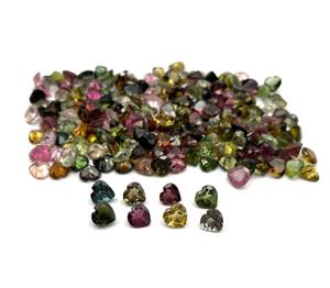 Lote de Gemas Sueltas de Turmalina Multicolor Natural, Corte Corazón, 5 MM, 5 CT, para la Elaboración de Joyas - Product Image 3