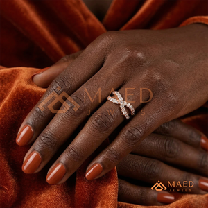 Bague de luxe en forme de X avec diamant Moissanite pour femme – Bijoux en argent sterling S925/plaqué or 14 carats - Product Image 2