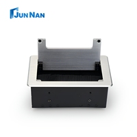 Enchufe de Mesa Abatible de Aleación de Aluminio, Enchufe Oculto, Toma de Corriente Multimedia para Escritorio, 1 Toma de Corriente Alterna, 2 Puertos de Red para Oficina
