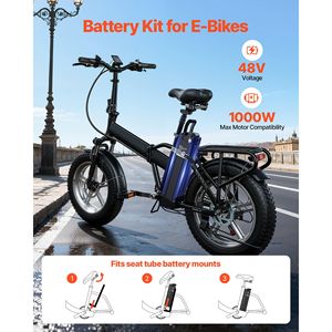 Batterie de vélo électrique 1000W 48V 15.6Ah avec chargeur 3A, moteur de vélo électrique détachable avec BMS pour vélos électriques 1000W+ - Product Image 2