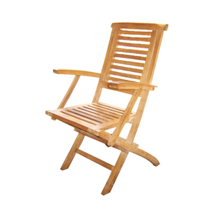 Muebles más vendidos: una silla plegable de madera de teca duradera y con un acabado liso, una silla individual de larga duración. - Product Image 2