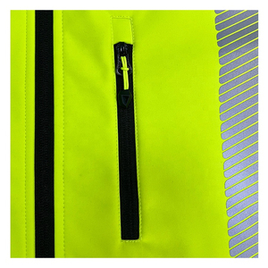 New Arrival 2026 <b>Hi</b> <b>Vis</b> Reflective Polyester Safety <b>Jacket</b> with Contrast Strips Waterproof & Anti-static for Men - Product Image 6