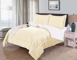 Ensemble de housse de couette matelassée réversible hypoallergénique bleu marine en polyester pour l'automne et l'hiver, lavable en machine - Product Image 5