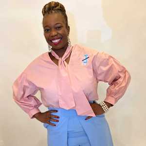 Blusa de Mujer con Cuello en V y Lazo, Camisa de Oficina Rosa de Manga Larga Jack and Jill, Top Casual de Moda con Logotipo Bordado al por Mayor - Product Image 5