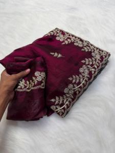 Sari Étnico Indio Hermoso y Elegante con Bordado para Fiestas y Bodas, Atuendo Moderno y Elegante para Mujer - Product Image 5
