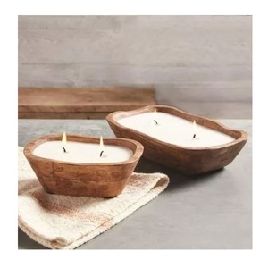 Bol à bougie en bois rustique écologique personnalisé, en cire de soja, à plusieurs mèches, en bois naturel, pour bougies parfumées, prix usine en gros - Product Image 3
