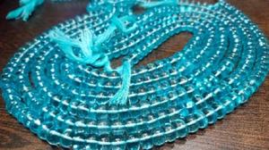 Perles de topaze bleu ciel naturel, rondes, lisses, 8 mm, vendues par brin, 8 pouces de long - Product Image 2