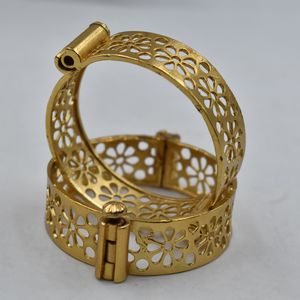 Brazalete indio de moda, hecho a mano, de diseño, chapado en oro, estilo occidental, abrible, para niñas y mujeres. - Product Image 3