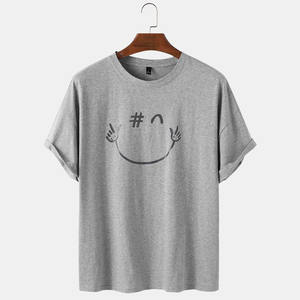 Camiseta Extra Grande Personalizada para Hombre, 100% Algodón, con Estampado de Emojis Divertidos, Transpirable, de Primera Calidad, Cuello Redondo Holgado - Product Image 2
