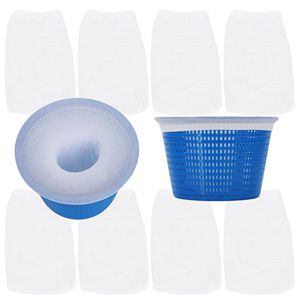 Calze in rete di nylon resistenti (confezione da 10) per skimmer da piscina, strumento e accessorio per la pulizia di piscine fuori terra per prevenire l'accumulo di detriti e il blocco dei filtri - Product Image 6