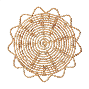 Luxury Scalloped <b>Rattan</b> Placemats Handmade Woven Wicker Charger Plates for Wedding Party <b>Dining</b> <b>Table</b> Decor - Product Image 3