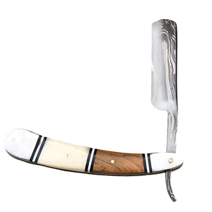 Navaja de Afeitar Plegable Recta de Acero de Damasco Hecha a Mano, Lista para Usar, con Hoja Clásica de Barbero para Afeitar la Cara, para Hombre - Product Image 4
