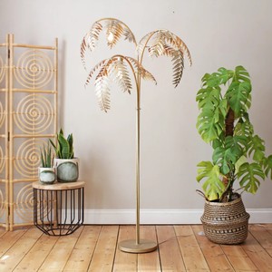 Coastal Palm <b>Tree</b> <b>Standing</b> Floor Lamp Gold Metal Home Decor Decorative Lighting for Living Room Bedroom Hotel - Product Image 5